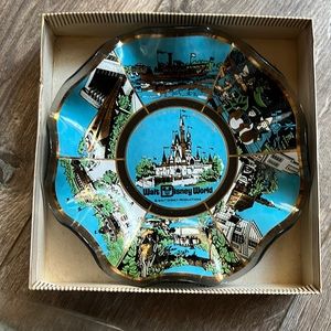 Vintage Walt Disney World Scalloped Edge Glass Candy/Trinket Dish